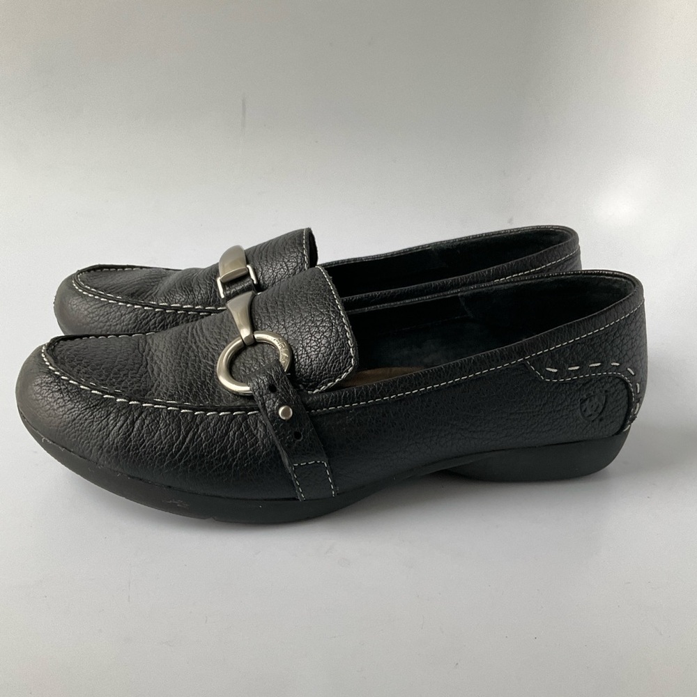 Ariat Black Leather Women Loafers Size 6.5 B - Picture 5 of 10